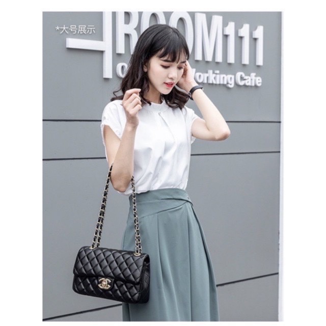 Túi Classic Trần Trám Da Mềm Lót Lụa Đỏ Siêu Đẹp