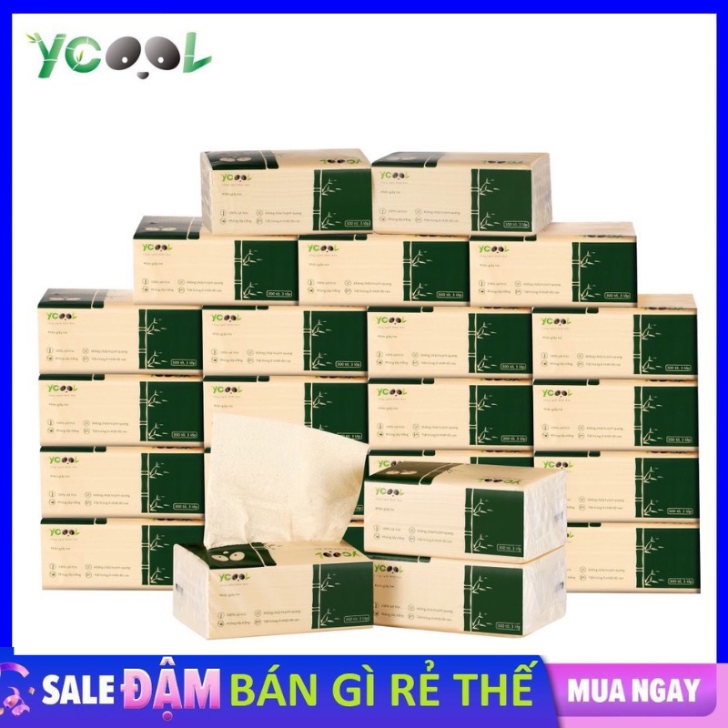Combo 6/15/30 gói khăn ăn YCOOL 4 Lớp không chất tẩy trắng, không huỳnh quang