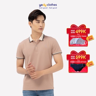 Áo thun polo nam YODY vải mắt chim cổ bẻ tay ngắn cotton mềm mại co giãn tốt APM3639