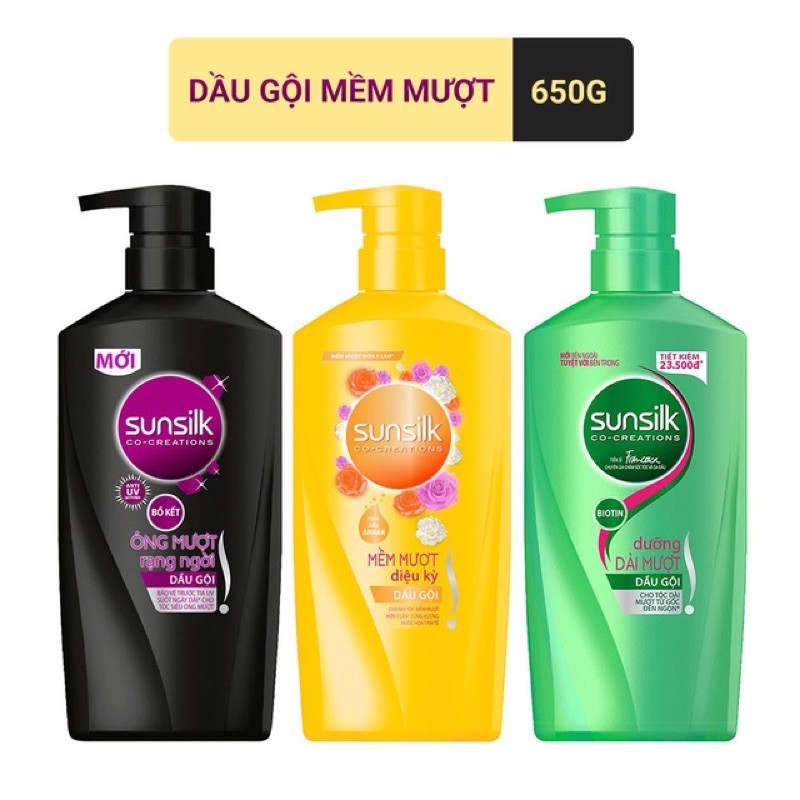 DẦU GỘI SUNSILK ÓNG MƯỢT RẠNG NGỜI Chai 650g