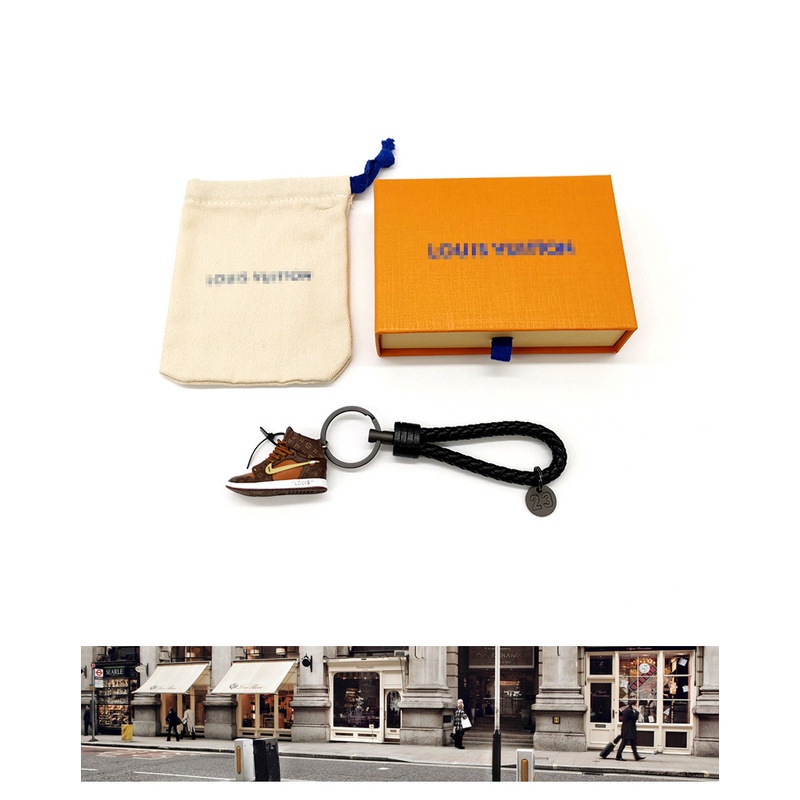 ✽☢✆Móc Khóa Dây Da Hình Giày Bóng Rổ mini 3D Thời Trang