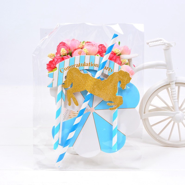 Set vòm ngựa trang trí bánh kem, trang trí bánh sinh nhật