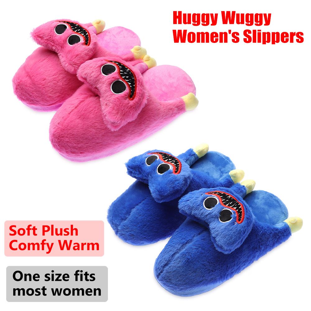 Dép bông mềm mại thoải mái tùy chọn màu sắc kiểu Huggy Wuggy giữ ấm mùa đông cho nữ