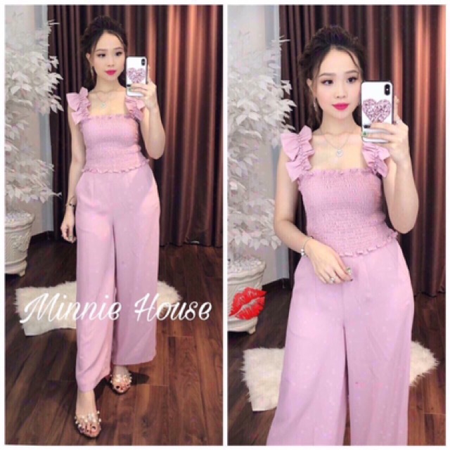 Sét Áo Hai Dây Nhún Quần Ống Rộng | BigBuy360 - bigbuy360.vn