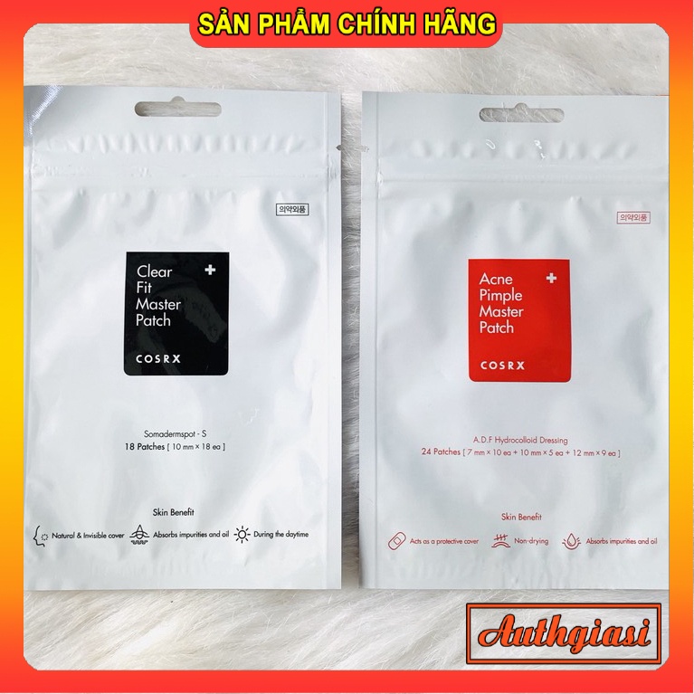 Miếng dán mụn Cosrx Ance Pimple đỏ giảm mụn sưng bọc / Clear Fit Master Patch đen che mụn tàng hình | BigBuy360 - bigbuy360.vn