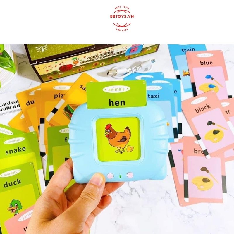 Đồ chơi máy đọc thẻ flashcard 224 từ vựng Tiếng Anh giúp bé vừa học vừa chơi, sử dụng pin sạc (BBTOYS: 49)
