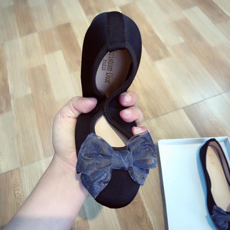 Giày búp bê đính nơ 🎀 xinh xắn chất liệu vải mềm kiểu dáng trẻ trung phong cách hàn quốc