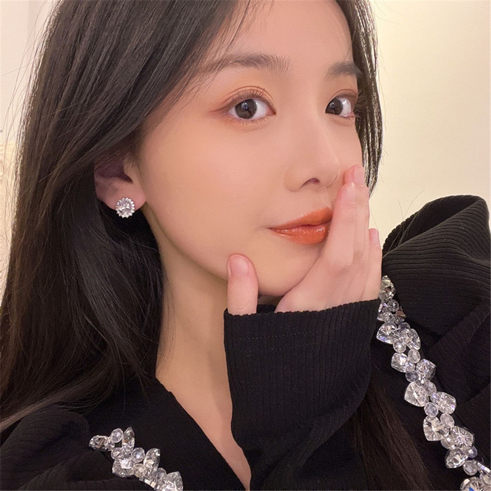 Khuyên Tai Đính Đá Hình Oval Phong Cách Vintage Dành Cho Nữ