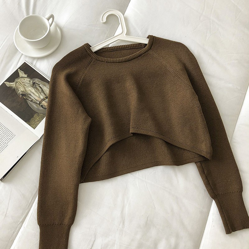 Áo len NUZIRO tay dài cổ tròn phong cách Hàn Quốc thời trang thanh lịch cho nữ | BigBuy360 - bigbuy360.vn