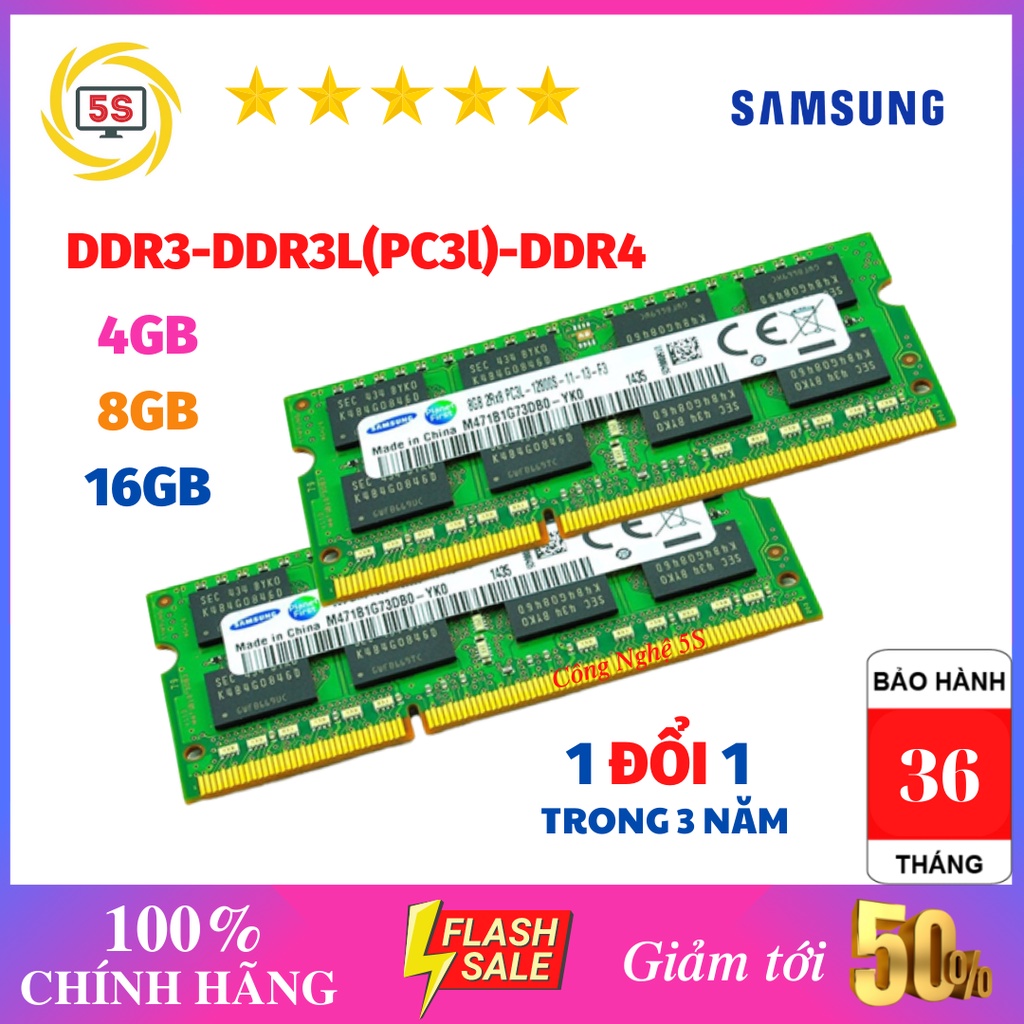 🔥🔥New100%,Nguyên Seal🔥🔥 Ram Laptop Samsung, Micro DDr3,DDR3L 4Gb,8Gb-Buss 1600- Full Box-BH 3 Năm