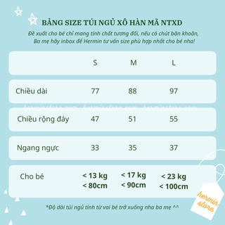 Túi ngủ cho bé mùa hè chất xô Hàn cao cấp giúp bé ngủ ngon và tránh nhiễm lạnh
