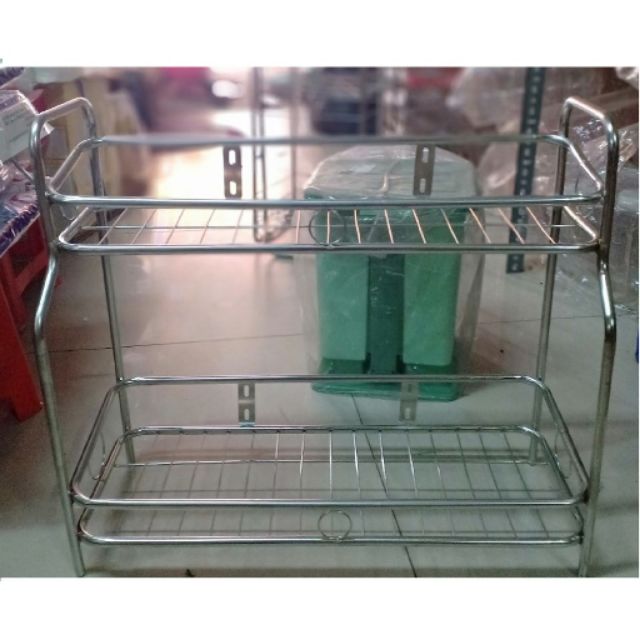Kệ inox để gia vị 2 tầng, kệ để gia vị bằng inox