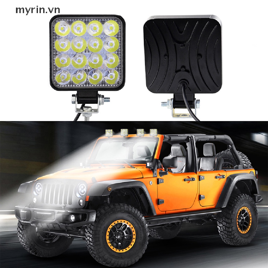 Đèn LED Trợ Sáng Hình Vuông 48W 12V 24V Dành Cho Ô Tô / Xe Tải Vn