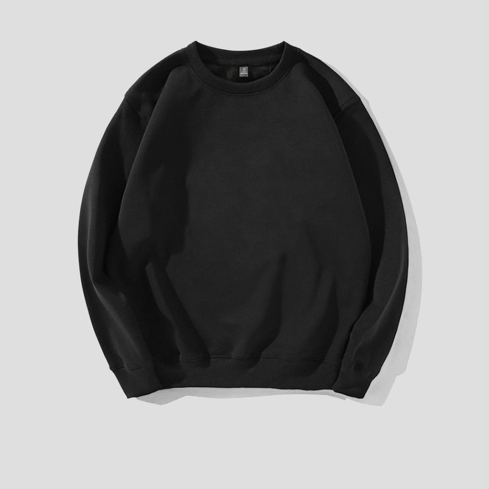 Áo Sweater nỉ màu đen trơn Unisex cực đẹp cực ngầu giá tận xưởng