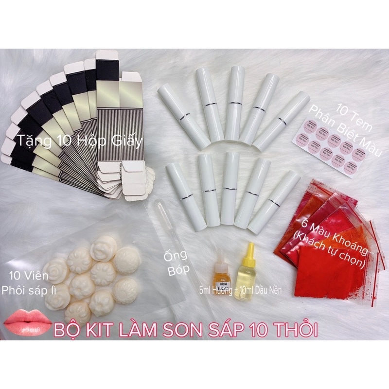 BỘ KIT LÀM SON HANDMADE 10 THỎI (ĐỔ TRỰC TIẾP)