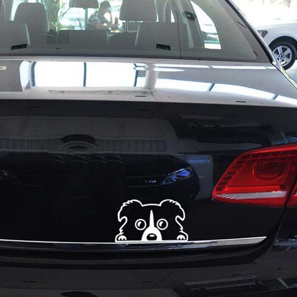 Decal dán xe hơi phản quang hình chú chó dễ thương