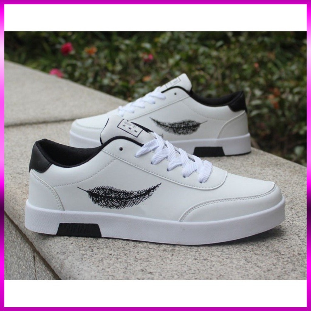 [Mã FAGREEN245 giảm tới 30K đơn 99K] Giày thể thao nam đế bệt có họa tiết lông vũ | BigBuy360 - bigbuy360.vn