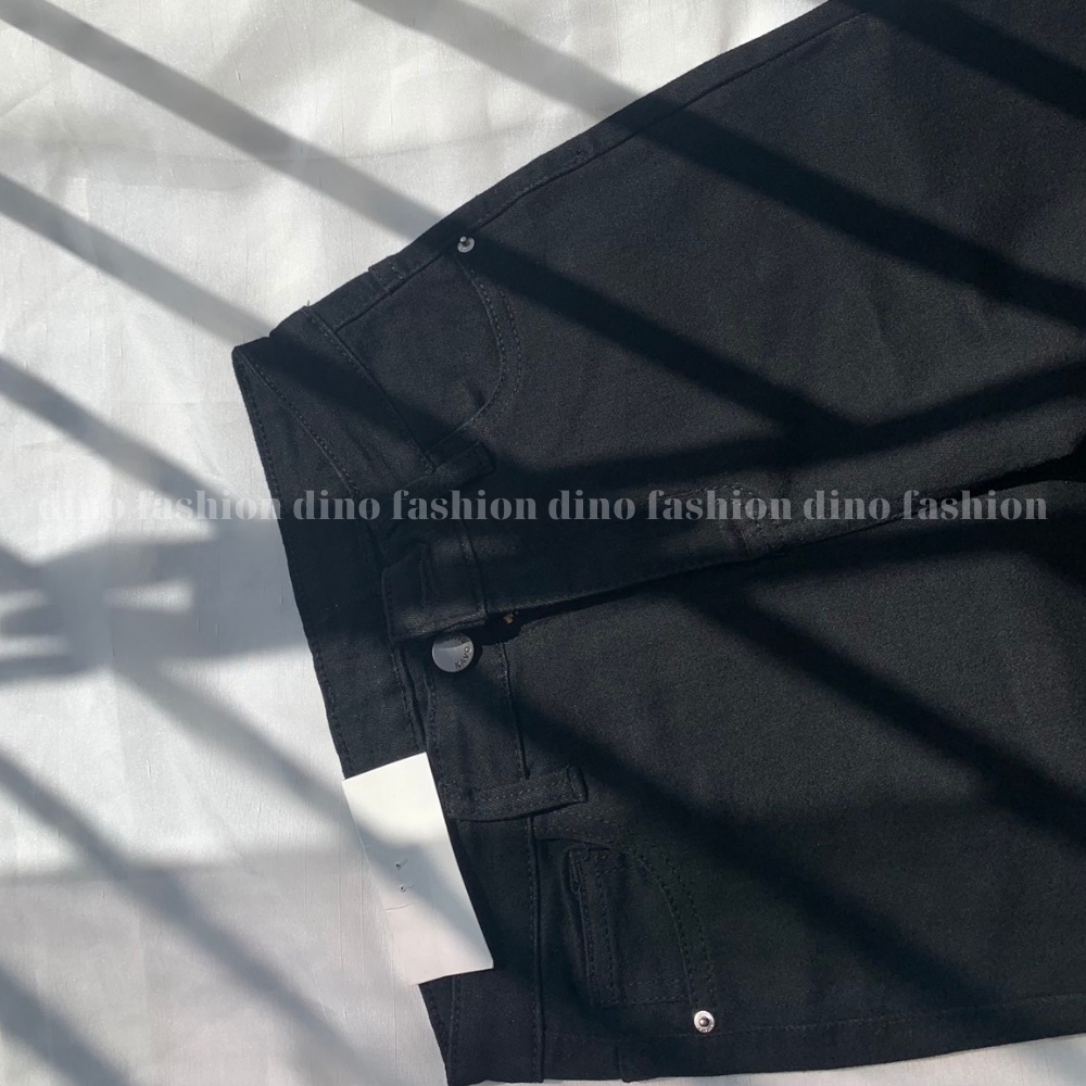 Quần Bò Nữ Ống Đứng Quần Jean Nữ Đen Cạp Cao Co Giãn Kéo Dài Chân D52