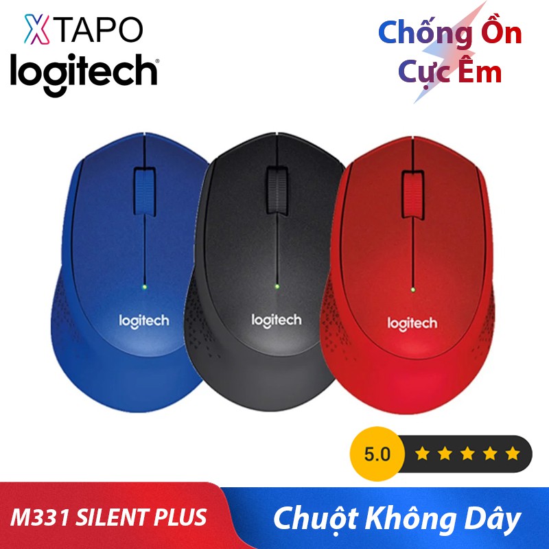 Chuột Không Dây Logitech M331 Silent Plus chuột cực êm không gây tiếng ồn - Hàng Chính Hãng