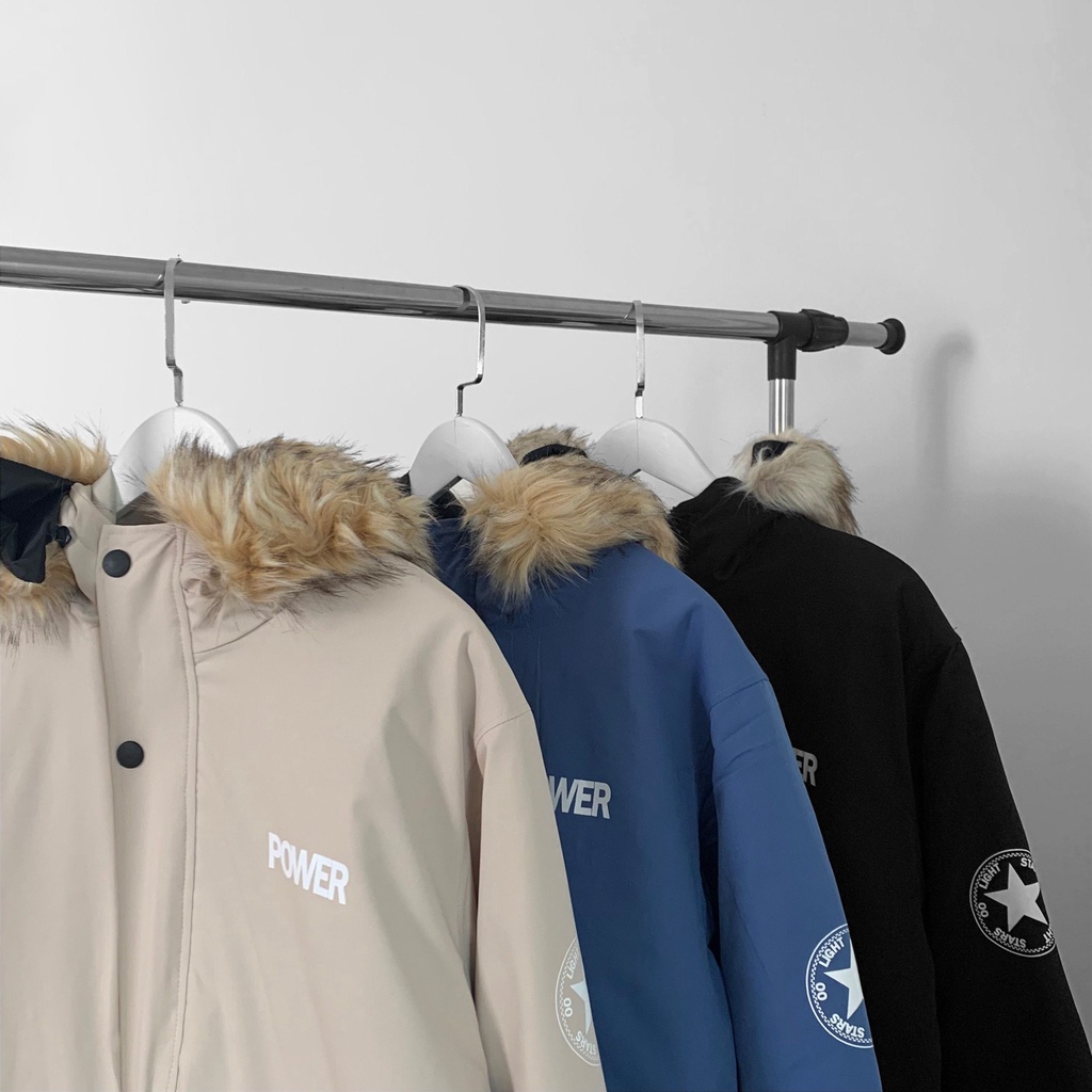 Áo khoác Parka Power, ODIN CLOTHING, áo khoác trần bông Unisex