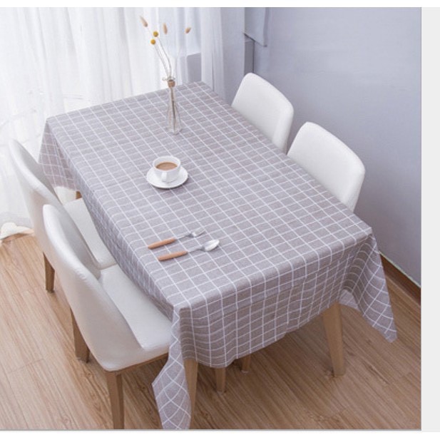 Khăn vải bàn ăn PVC Bắc Âu mẫu ô vuông caro hiện đại - Tấm trải bản ăn