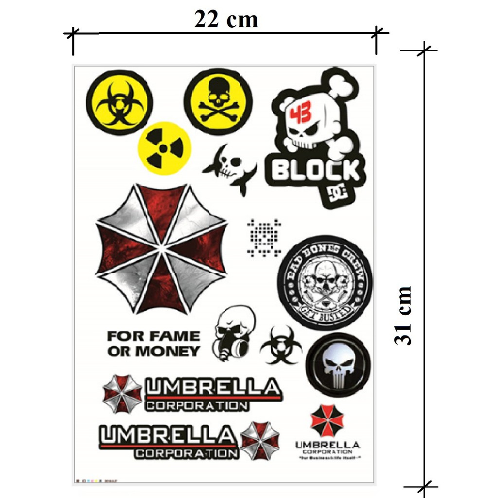 Decal logo Avengers, Umbrella dán trang trí xe ô tô, xe máy, laptop