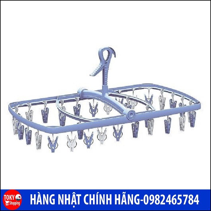 Khung phơi quần áo, tất vuông gấp có 32 kẹp chữ A Hàng Nhập Khẩu Từ Nhật