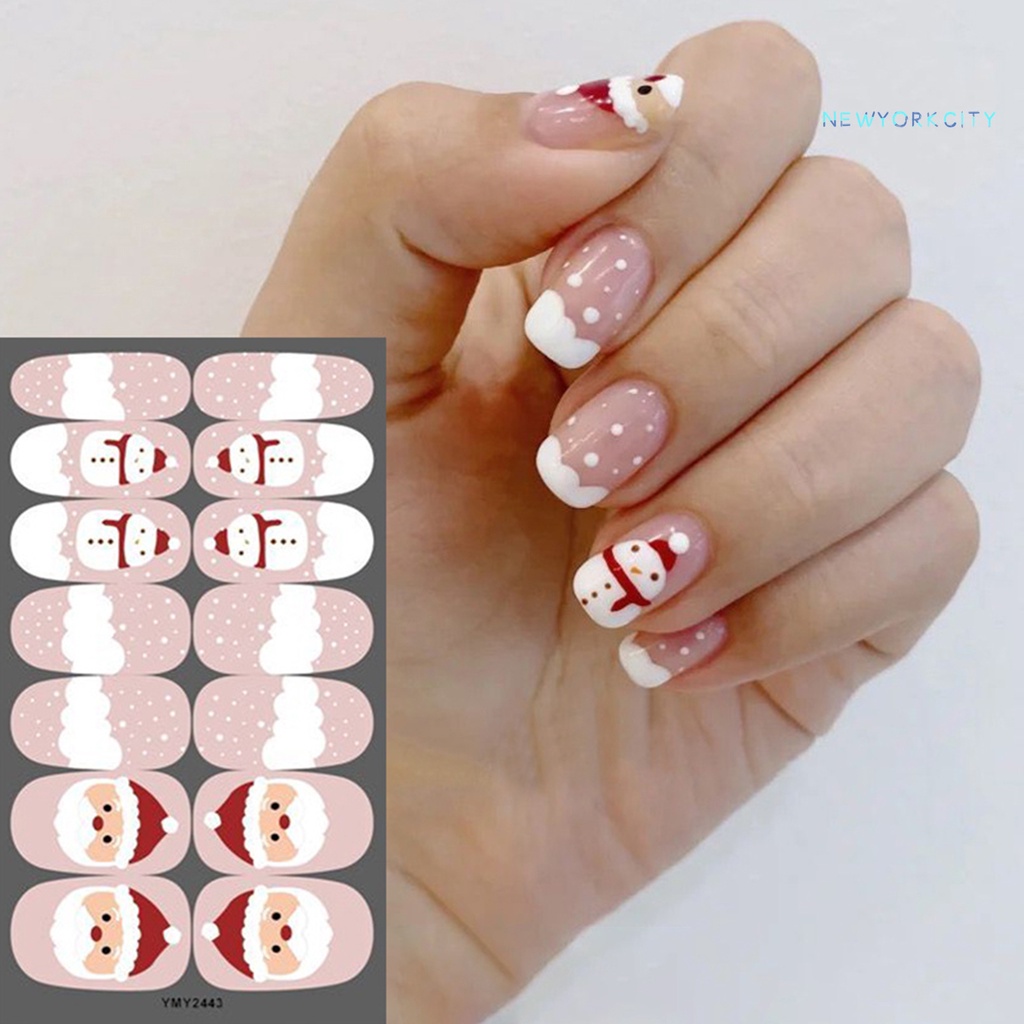 Miếng Dán Trang Trí Móng Tay Tự Dính Lâu Trôi Họa Tiết Giáng Sinh
