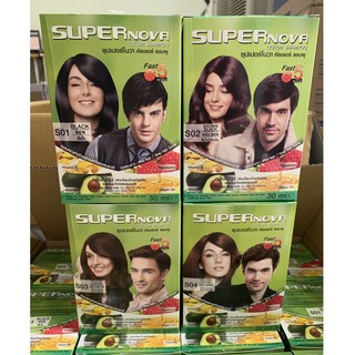 Dầu Gội Nhuộm Tóc Thảo Dược Phủ Bạc Super Nova Màu Đen, Nâu Đồng, Nâu Hạt Dẻ, Nâu Đen.