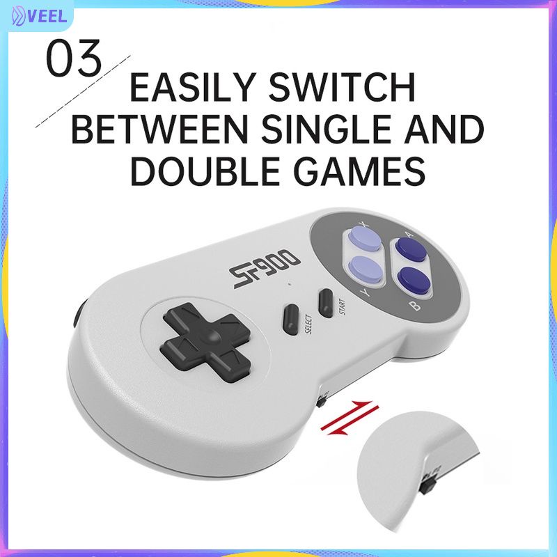 ?? SF900 Không Dây Giao Diện Điều Khiển Cho SEGA GENESIS Trò Chơi HD SFC TV Trò Chơi Giao Diện Điều Khiển Đôi Không Dây Trò Chơi Giao Diện Điều Khiển Được Xây Dựng-in 926 trò chơi 【VEEL】