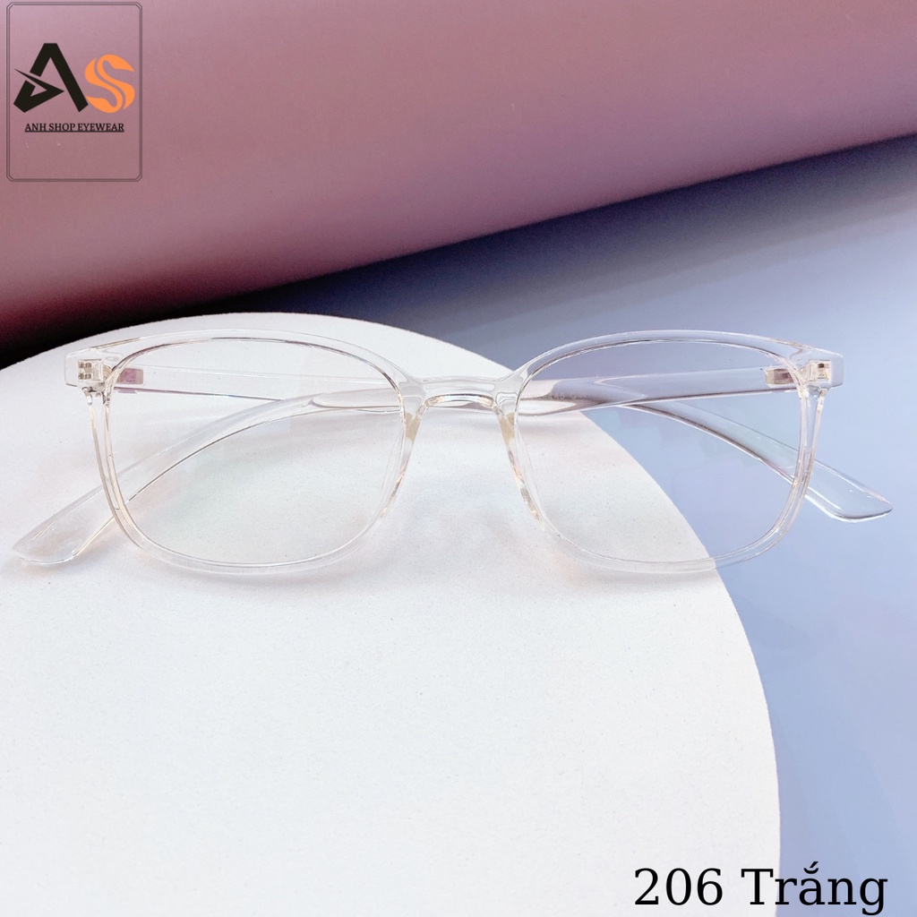 Gọng kính cận vuông nam nữ chất liệu nhựa dẻo 206