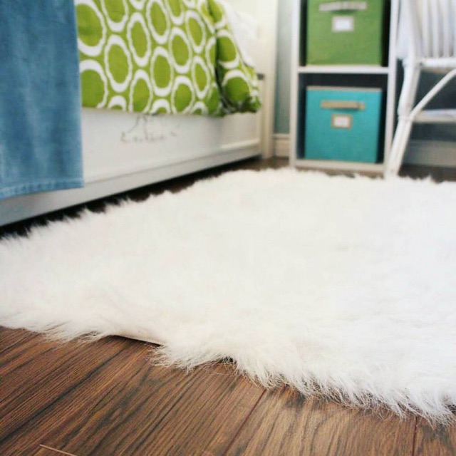 Thảm lông trắng size lớn 1mx1.6m dùng lót sàn, sofa, chụp ảnh