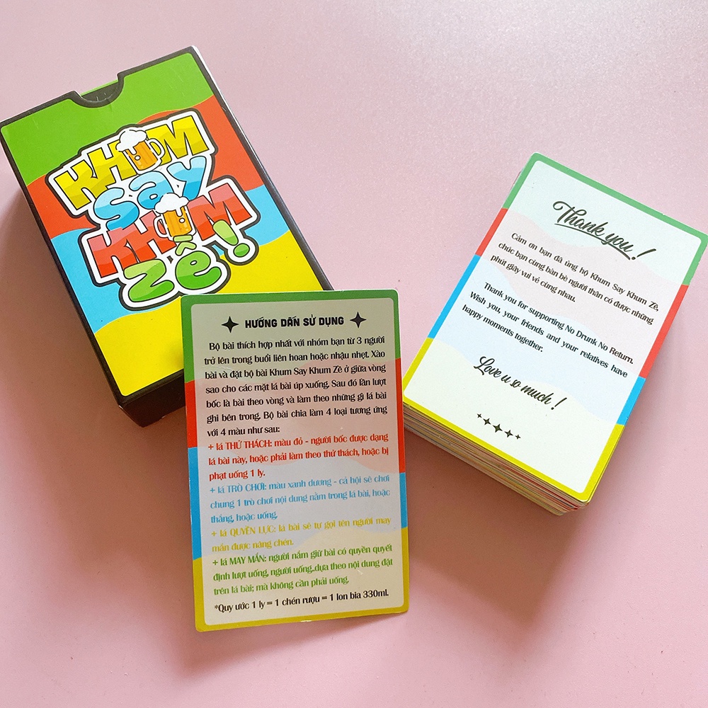 Bộ Bài Drinking Game Khum Say Khum Về 52 Lá Bài Truth Or Dare Thử Thách  Dành Cho Nhóm Bạn Tụ Tập Vui Chơi TM-KSAY