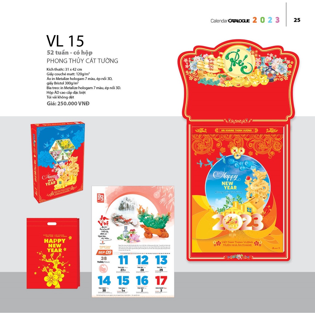 Lịch 2023: VL14 Phong Cảnh Thế Giới , VL15 Phong Thủy Cát Tường , VL16 Phong Cảnh Thế giới , VL17 Phong Thủy Cát Tường