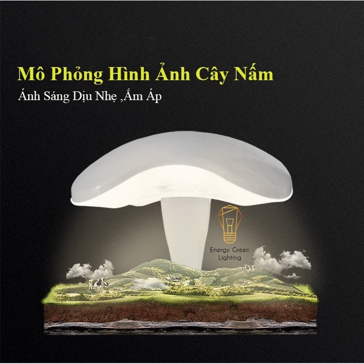 Đèn Bàn Hình Cây Nấm Energy Green Lighting ZDT-5888 - 3 Chế Độ Ánh Sáng - Tăng Giảm Ánh Sáng - Pin Sạc Tích Điện