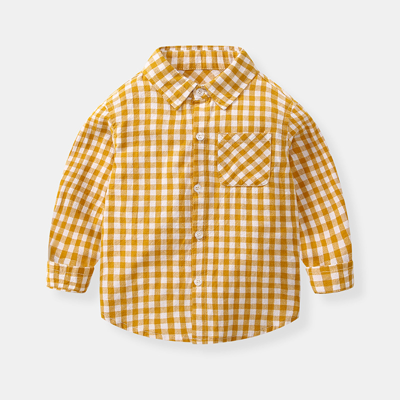 Áo Sơ Mi Tay Dài Sọc Ca Rô 4 Màu Thời Trang Xuân Thu 2023 Cho Bé Trai