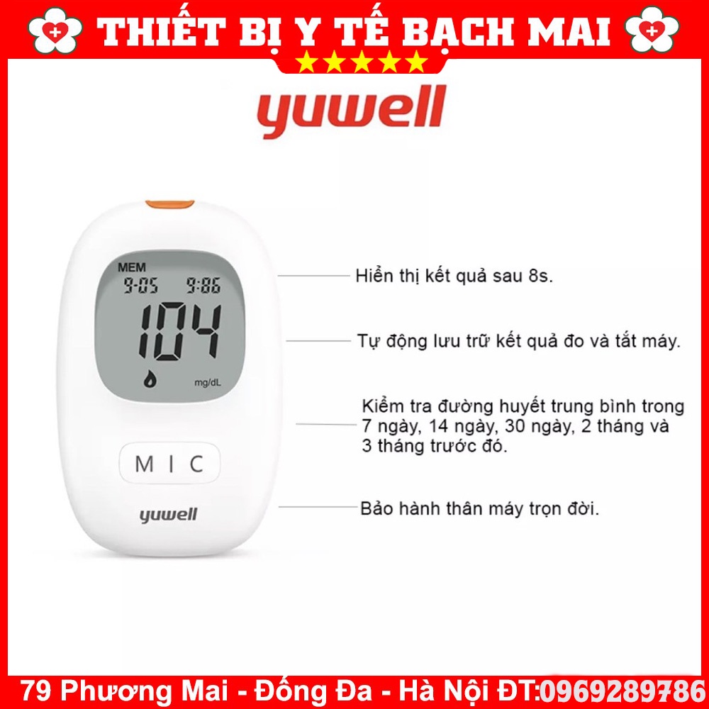 ✅ YUWELL ACCUSURE 710 - Máy Đo Đường Huyết Yuwell ACCUSURE 710 [Tặng 10 Kim + 10 Que Thử]