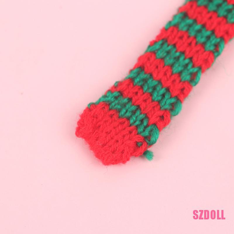 Set 2 Khăn Choàng Giáng Sinh Trang Trí Nhà Búp Bê Tỉ Lệ 1:12