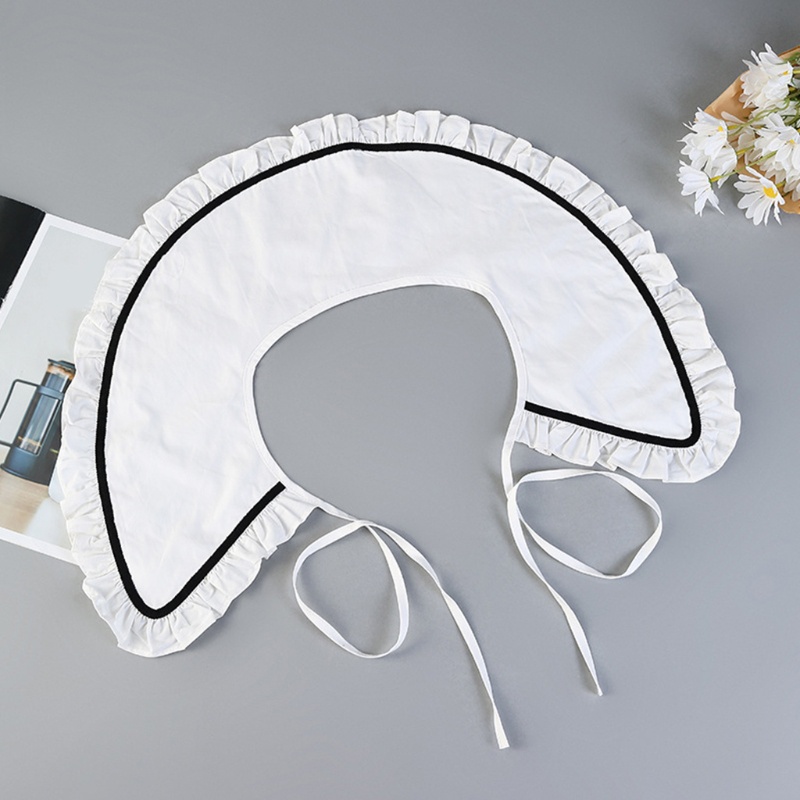 Cổ Áo Rời Cổ Bẻ Giả Khăn Choàng Màu Trắng Thời Trang Cho Nữ