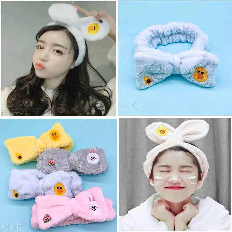 Băng đô thêu hoạt hình kèm nơ loại dày đẹp nhiều màu sắc trẻ trung-giadungsieure