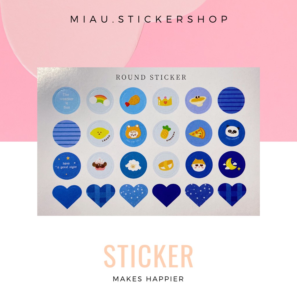 SET 3  STICKER MÀU SẮC DỄ THƯƠNG (NHIỀU TÔNG MÀU)
