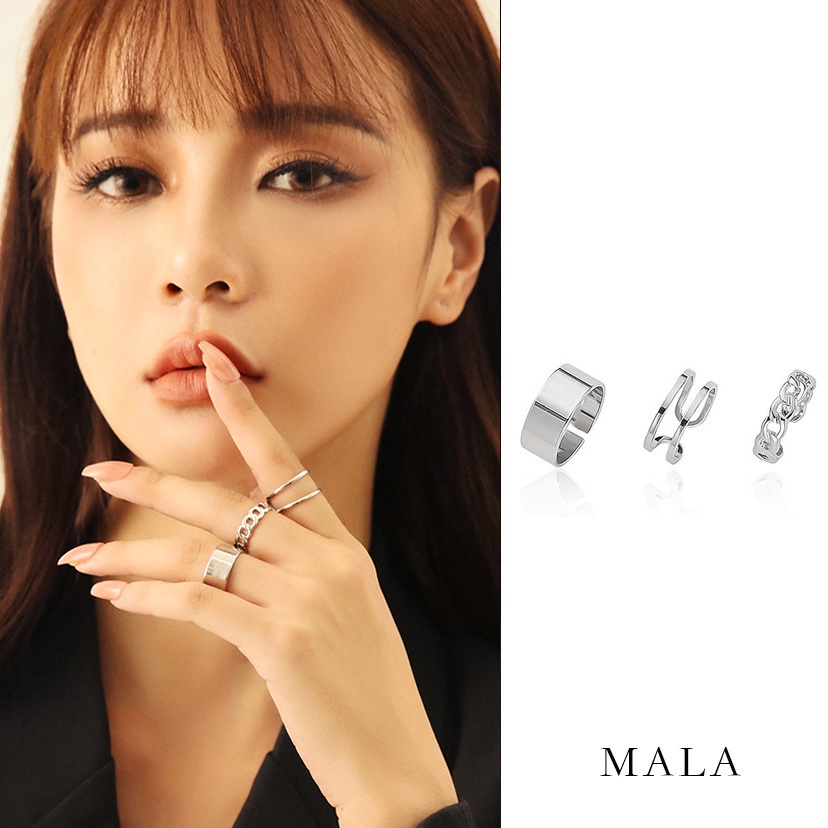 Nhẫn Mayebe Lavend Unisex Có Thể Điều Chỉnh Phong Cách Punk Hàn Quốc