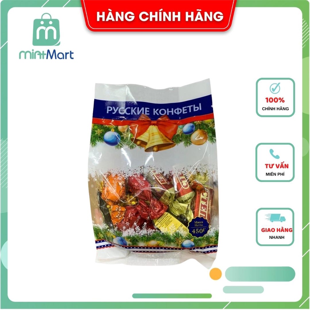 Kẹo socola Nga mix vị nhập khẩu chính hãng túi 450gr