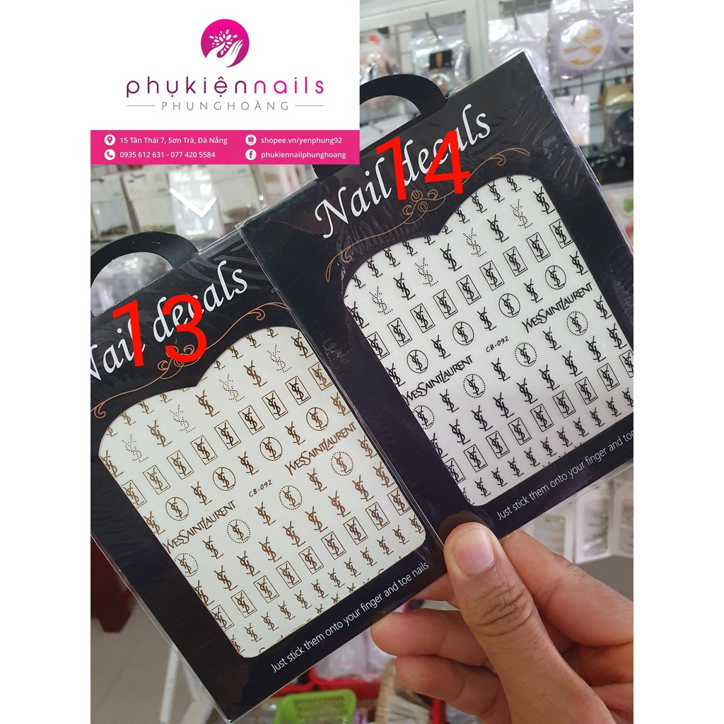 Nail Sticker Thương Hiệu Logo Nổi Tiếng- Dán Trang Trí - Nhiều Sticker Đẹp