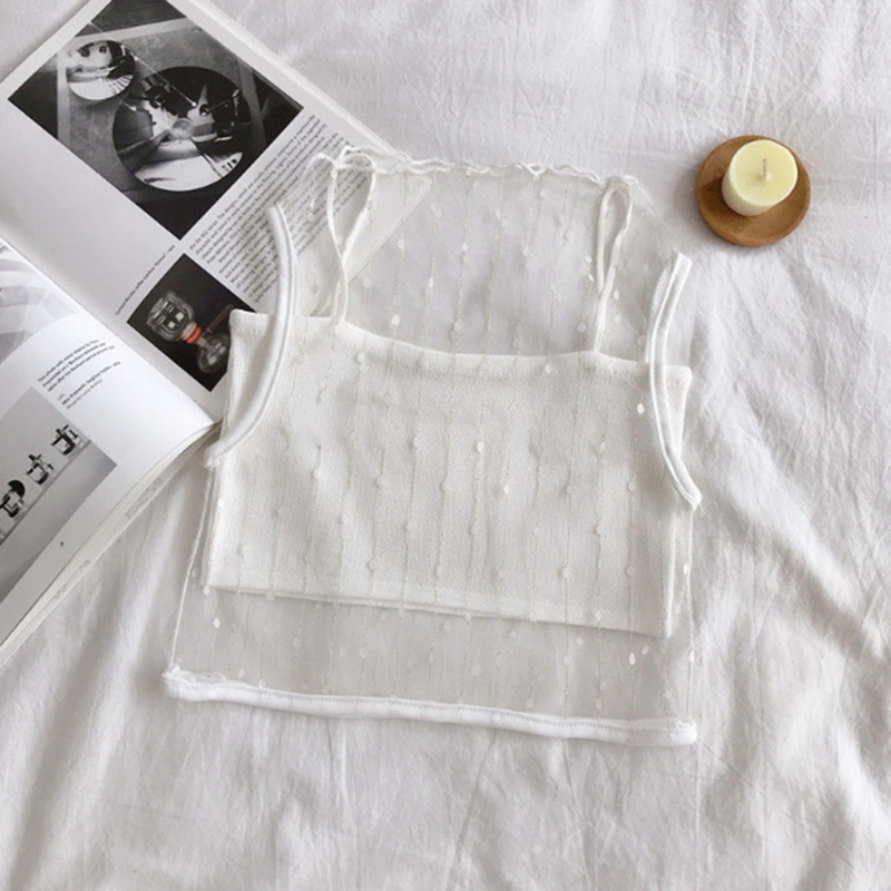 Áo IELGY không tay cổ lọ phối lưới thời trang phong cách Hàn Quốc cho nữ