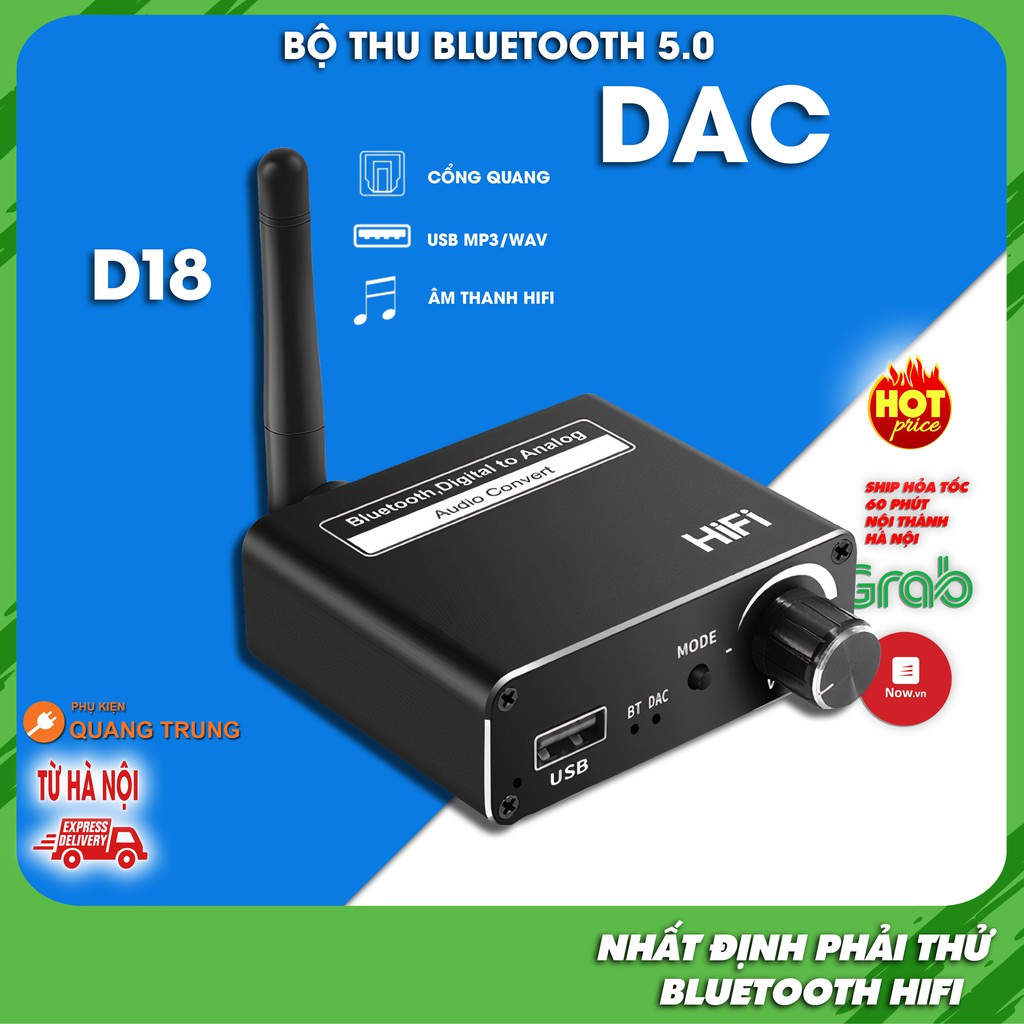 [Mã ELHACE giảm 4% đơn 300K] Bộ thu bluetooth 5.0 hifi, tích hợp DAC, hỗ trợ cắm USB mp3, hỗ trợ cổng quang