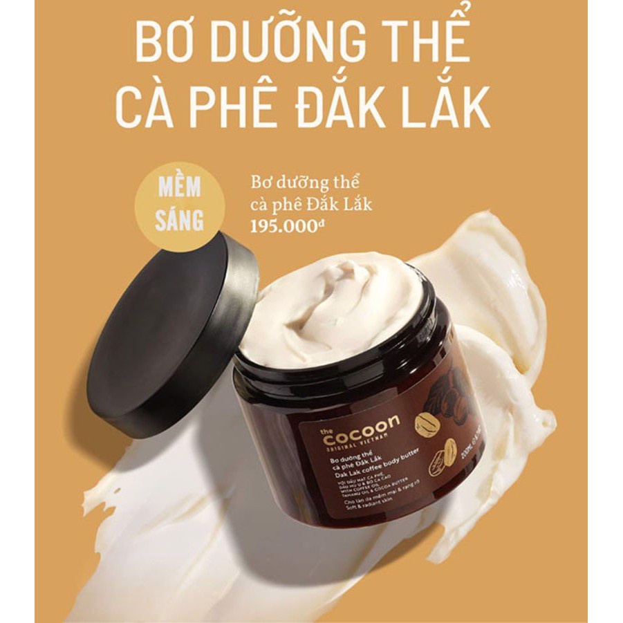 Bơ Dưỡng Thể Cà Phê Đắk Lắk Cocoon 200ml