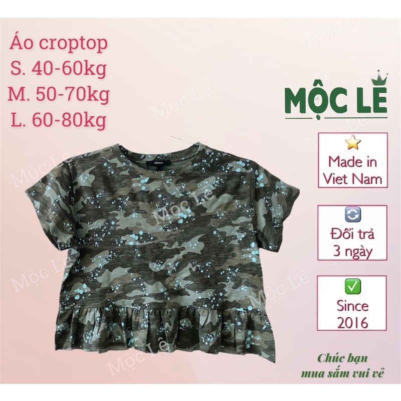 (40-70kg) Áo thun nữ croptop lửng vnxk F21 rằn ri vạt bèo