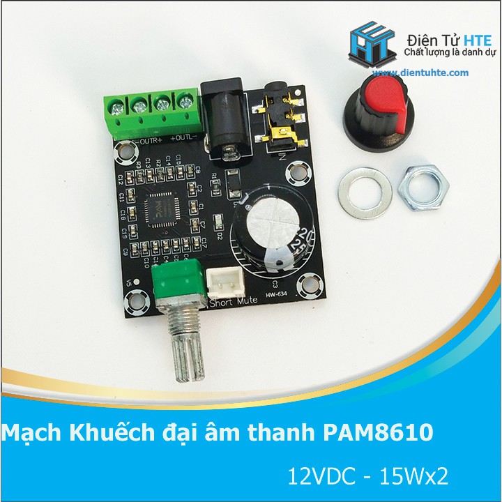 Mạch khuếch đại âm thanh PAM8610 15Wx2 [HTE Quy Nhơn CN2]