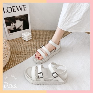 [Sẵn 38 đen] SANDAL ULZZANG HAI QUAI ÊM CHÂN, KHÔNG THẤM NƯỚC ĐEN TRẮNG ẢNH THẬT